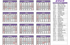 Printable Calendar 2025 One Page With Holidays (Single Page) 2025 with Printable Calendar 2025 Free Download Word