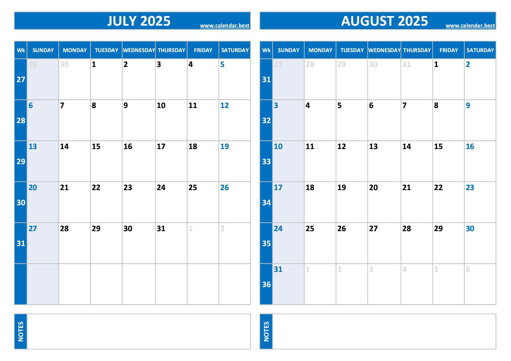 Printable July And August 2025 Calendar - Free Pdf &amp;amp; Jpg Downloads pertaining to General Blue Printable Calendar July 2025