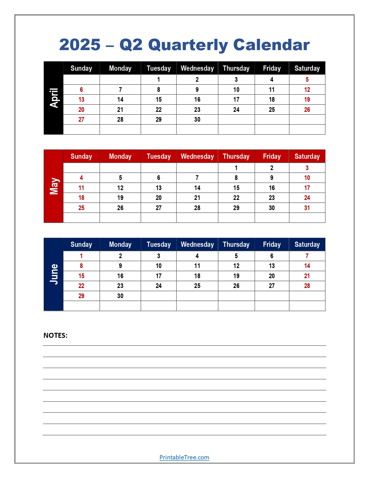Q2 Quarterly Calendar 2025 Printable Pdf Templates intended for 2nd Quarter 2025 Calendar Printable