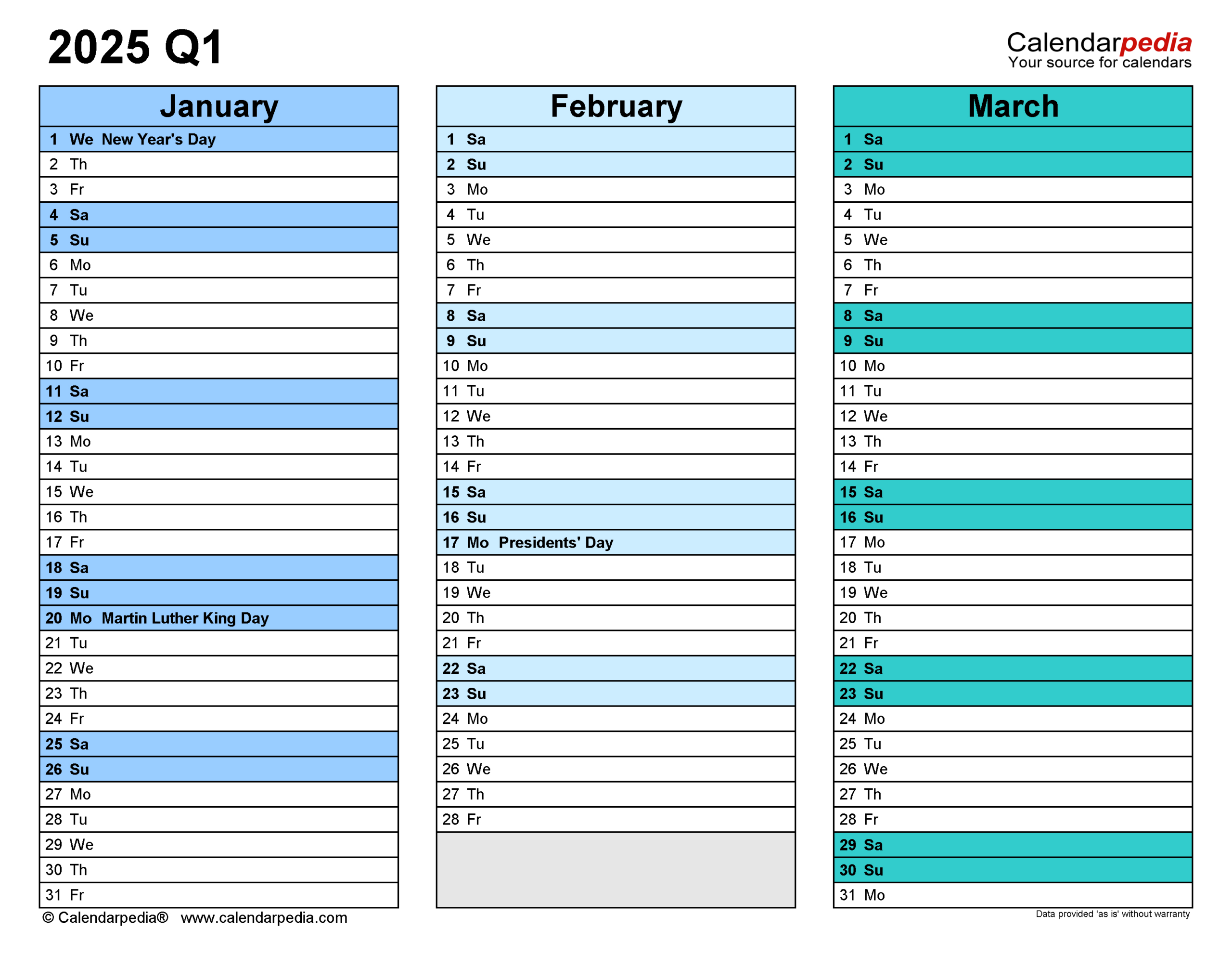 Quarterly Calendars 2025 - Free Printable Pdf Templates in Quarterly Calendar 2025 Printable Free