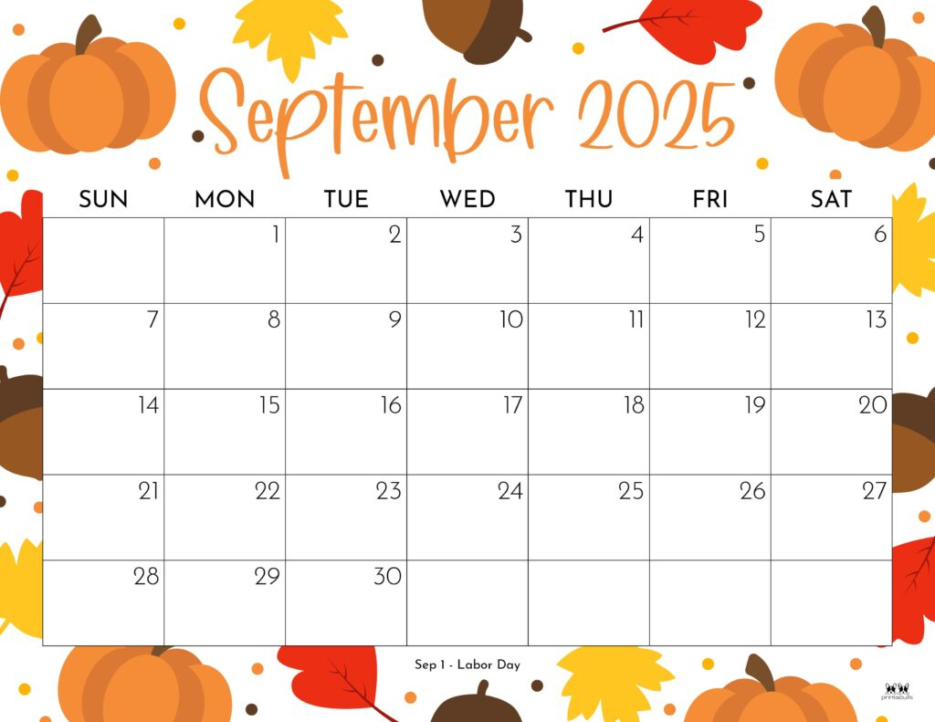 September 2025 Calendars - 107 Free Printables | Printabulls within Printable Calendar 2025 September Free