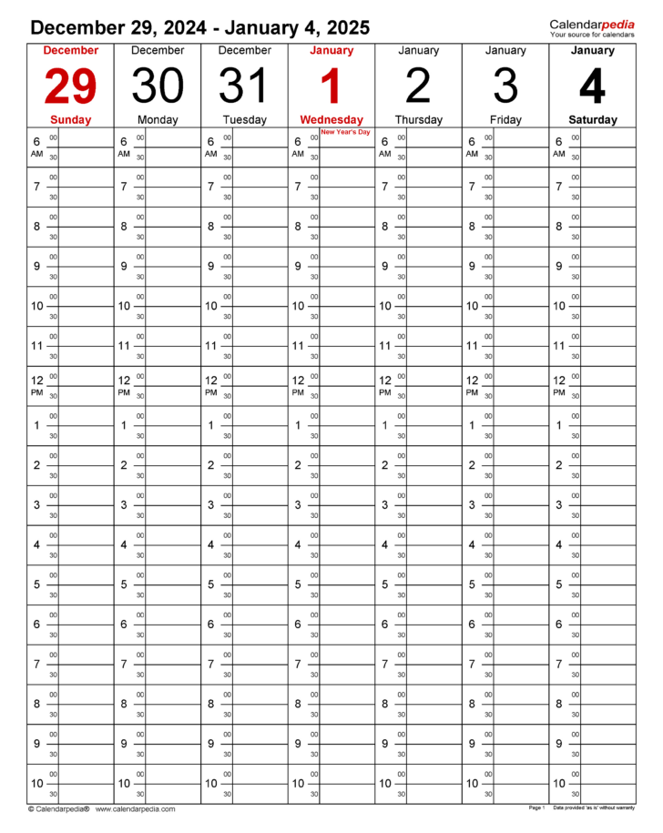 Printable Calendar 2025 By Week