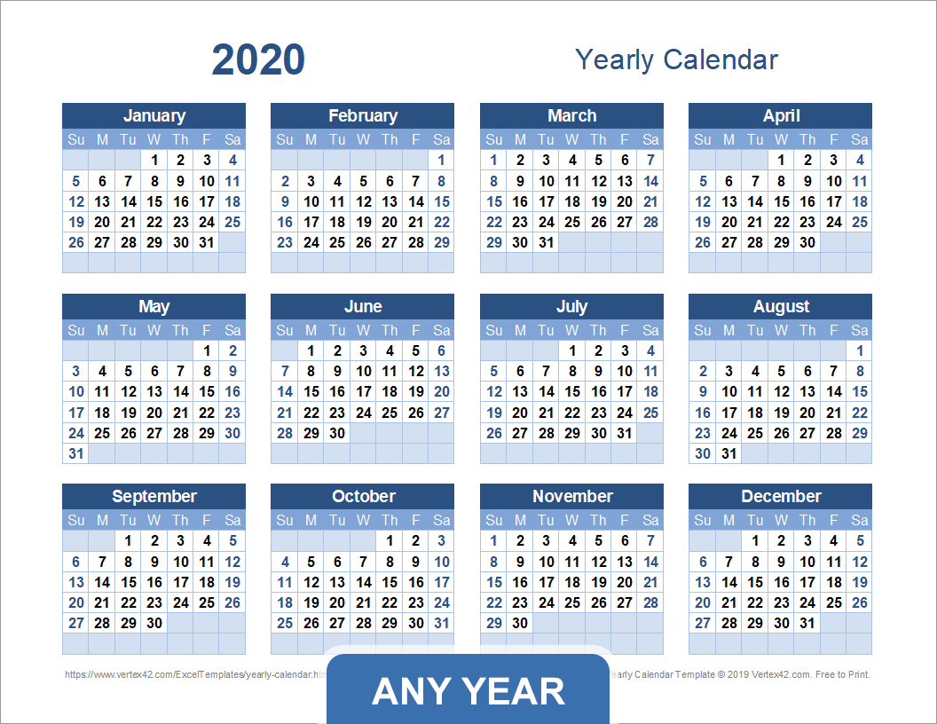 Yearly Calendar Template For 2025 And Beyond with July 2025 Printable Calendar Vertex42