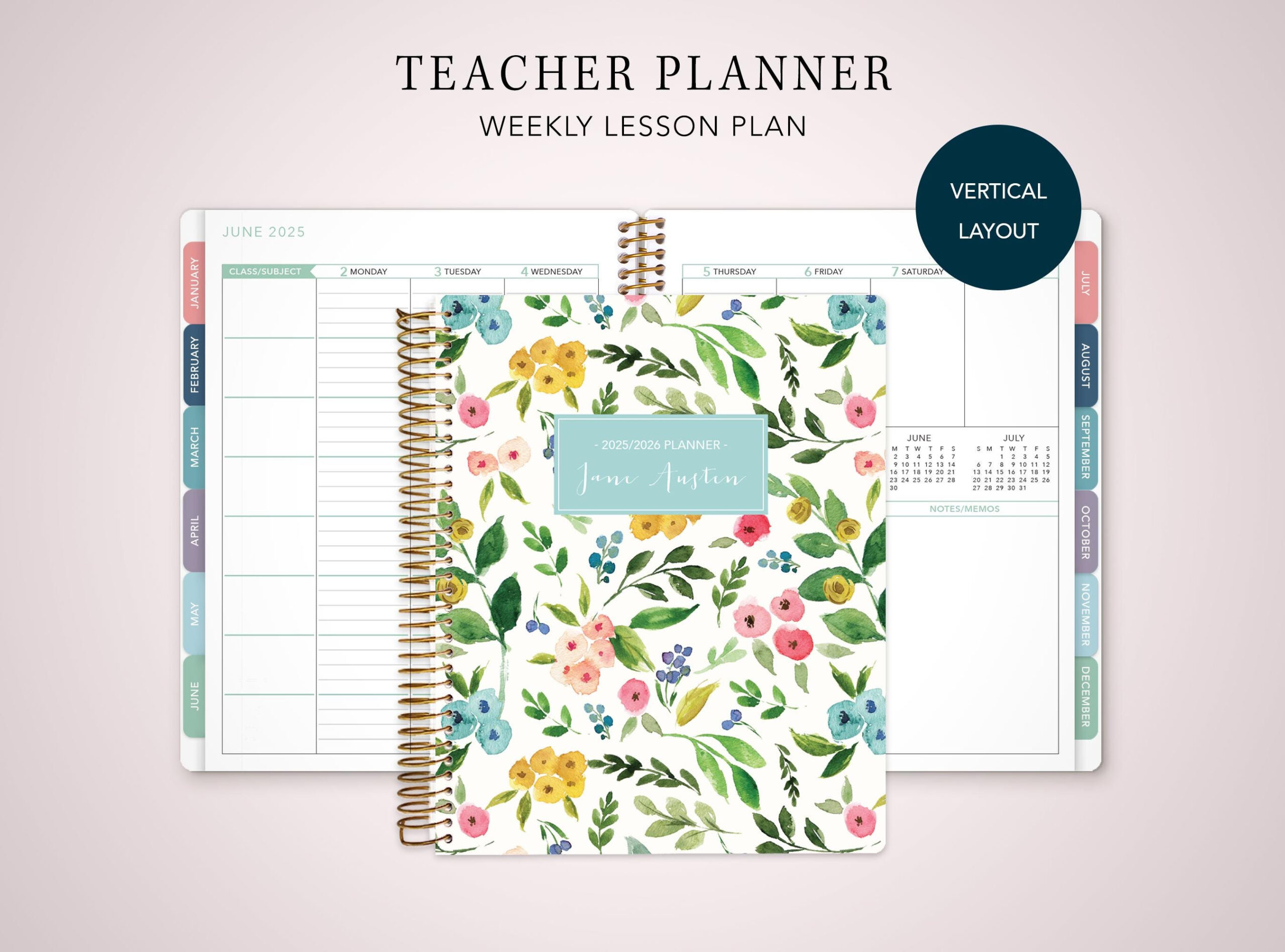 2025 2026 Teacher Planner Vertical 7X9 2025-2026 Teacher Lesson for Magm 2025 September Tamil Calendar