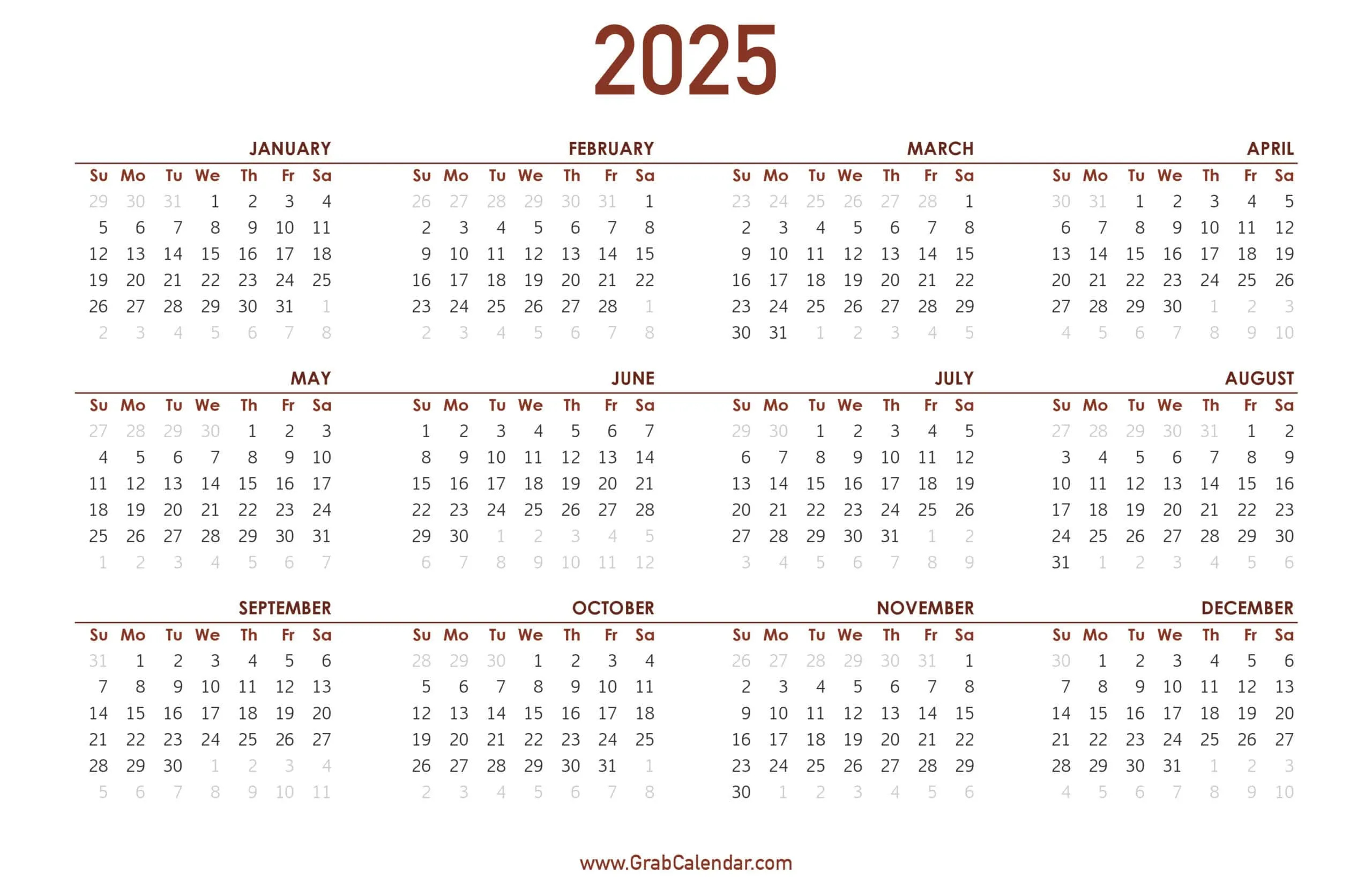 2025 Calendar - Grab Calendar with May to September 2025 Calendar