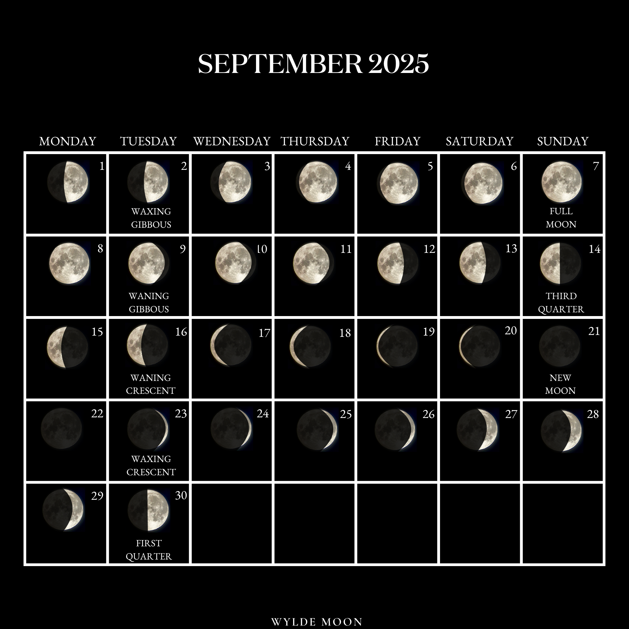 2025 Moon Calendar - Every Phase And Stage Of The Moon regarding September 2025 Calendar with Moon Phases