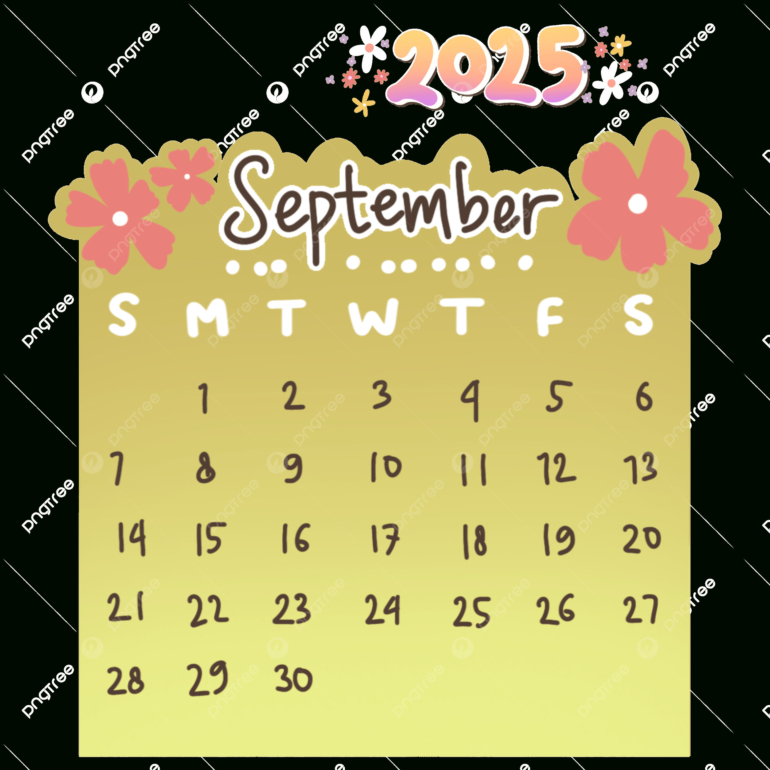 2025 September Calendar Cute Monthly Hand Drawn Printable, 2025 with Cute September 2025 Calendar