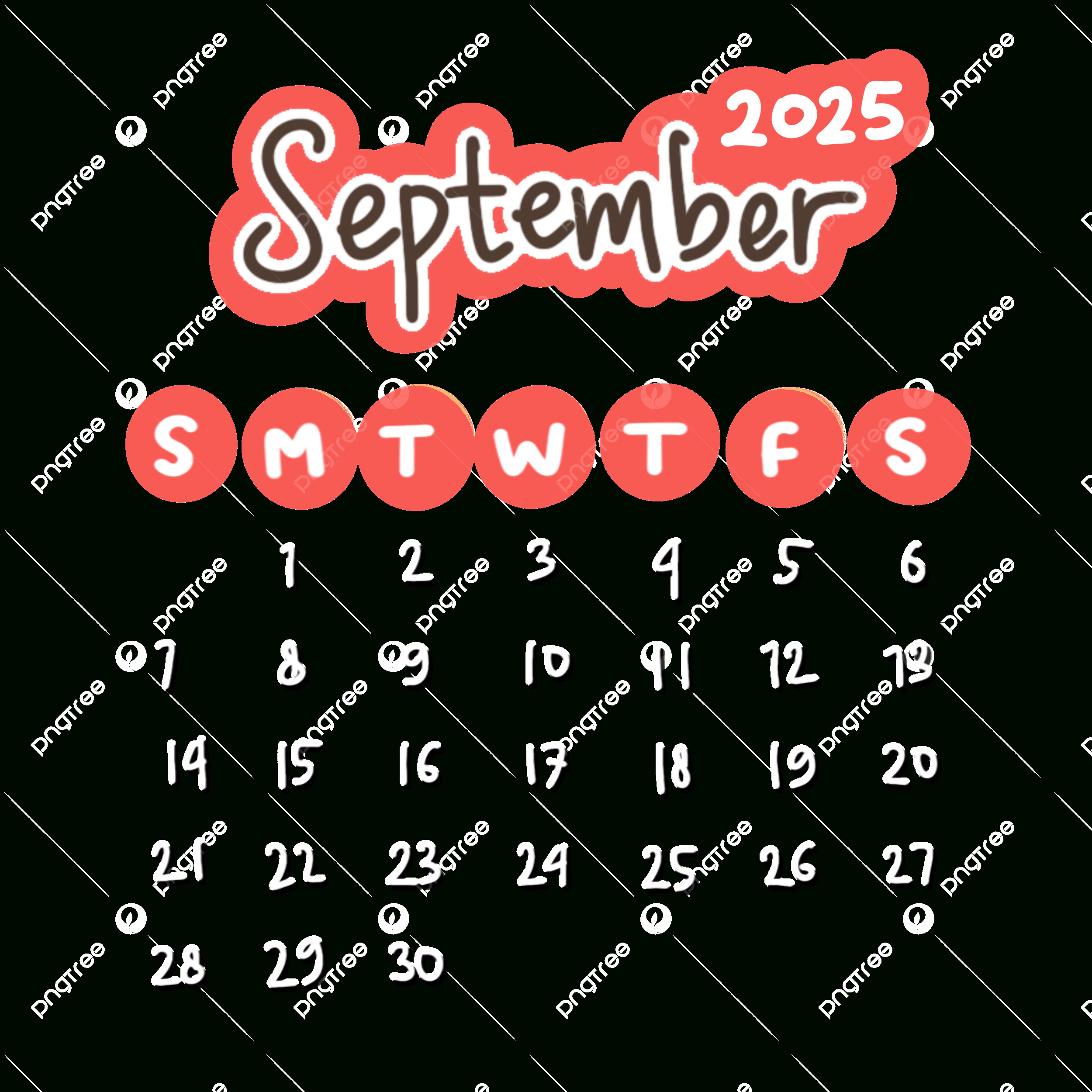 2025 September Planner Png Transparent Images Free Download intended for September 2025 Calendar Clip Art