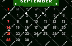 2025 September Vector Clipart Green Monthly Calendar, 2025 inside September 2025 Calendar Green