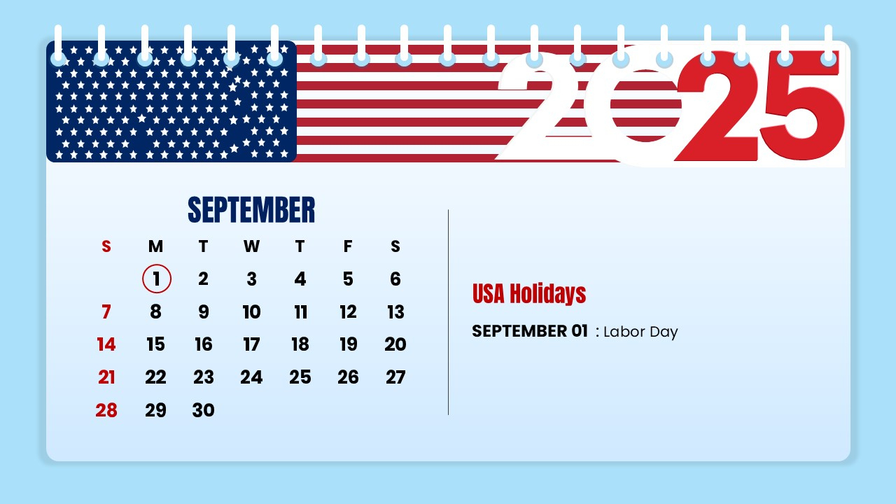 2025 Us Holiday Calendar – Free Powerpoint And Google Slides intended for September 2025 US Calendar