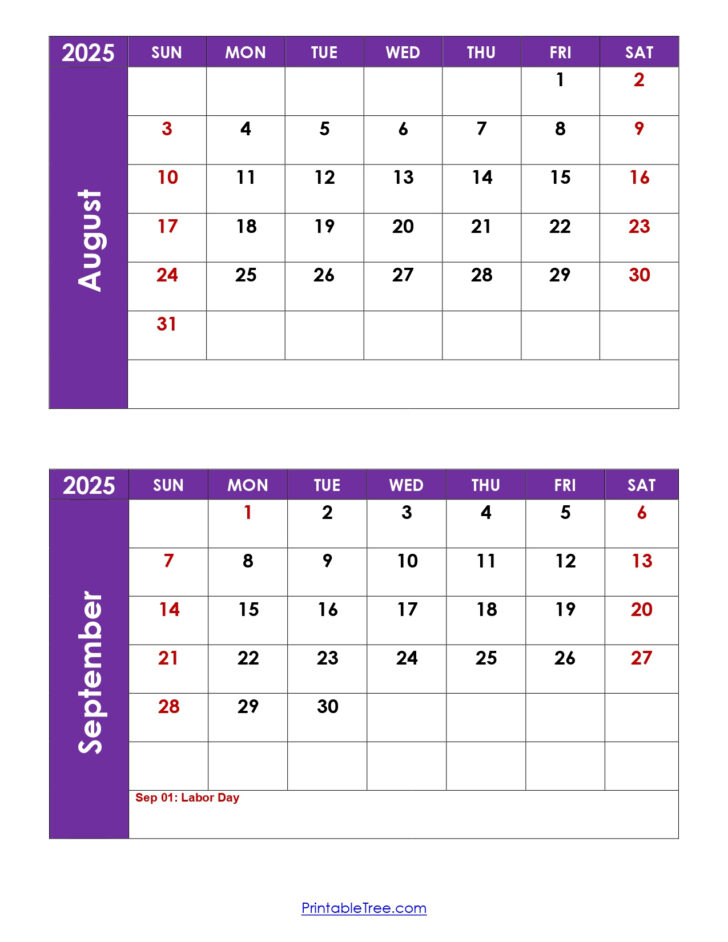 August September October Calendar 2025 Printable