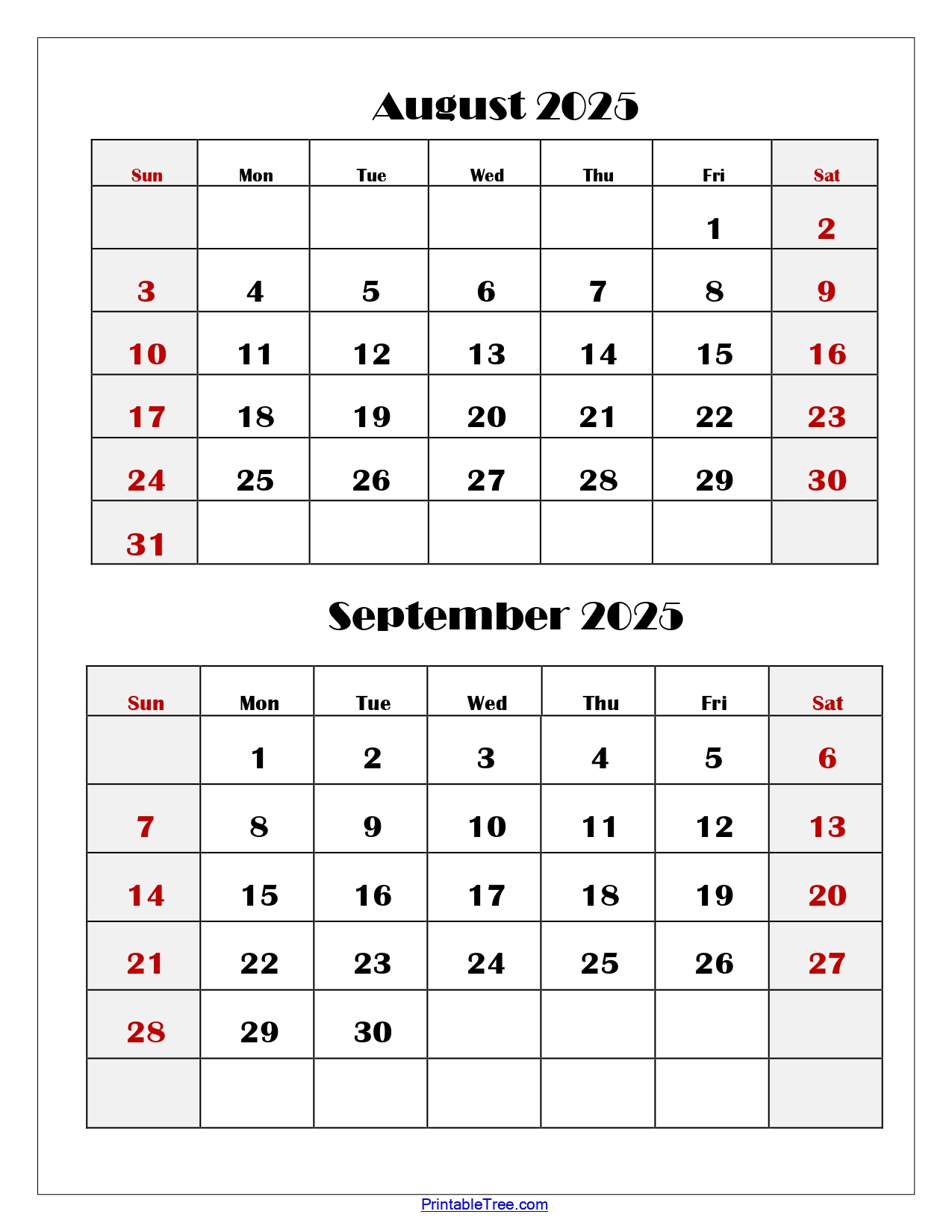 August And September 2025 Calendar Printable Pdf | Two Months Calendar inside August September Printable Calendar 2025