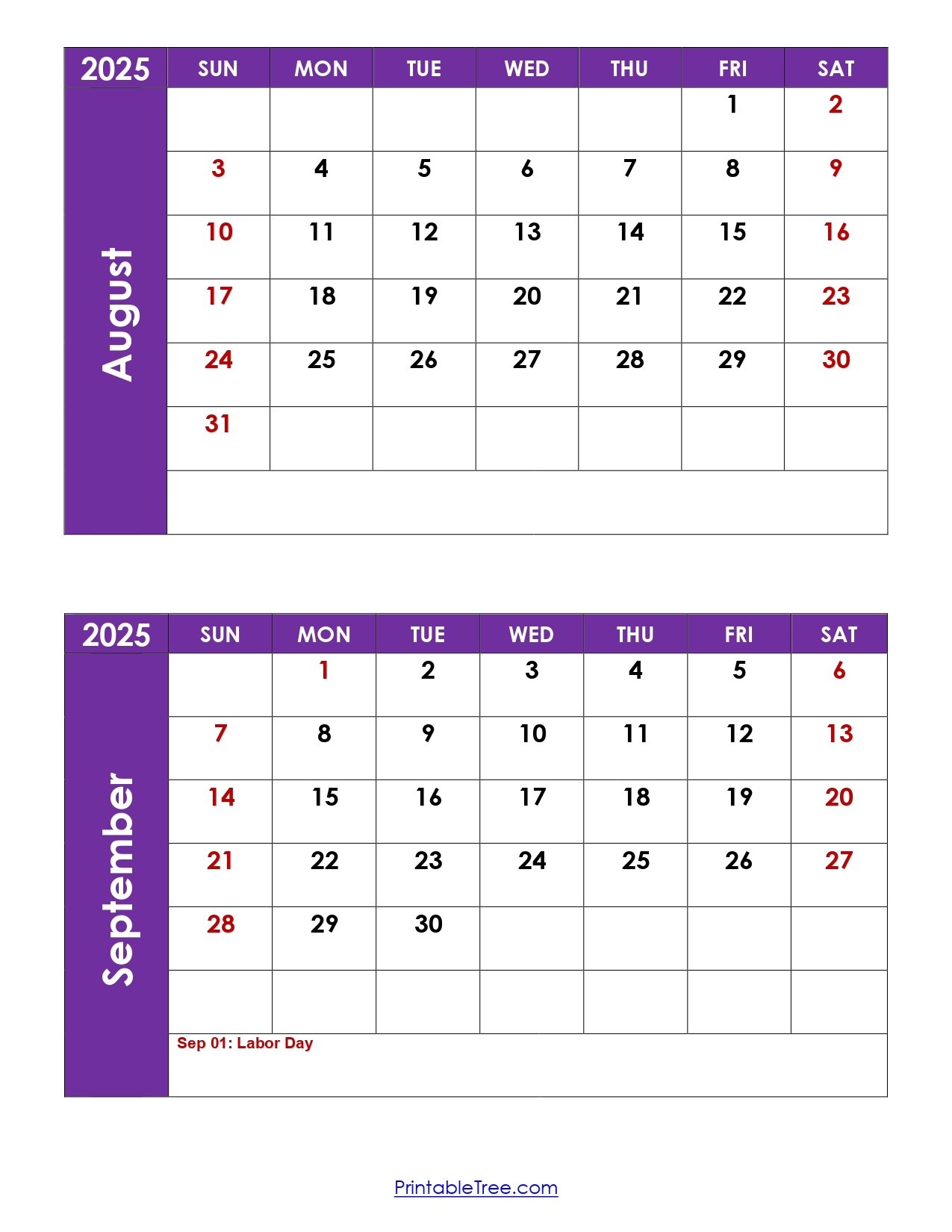 August And September 2025 Calendar Printable Pdf | Two Months Calendar regarding Printable Calendar 2025 August And September