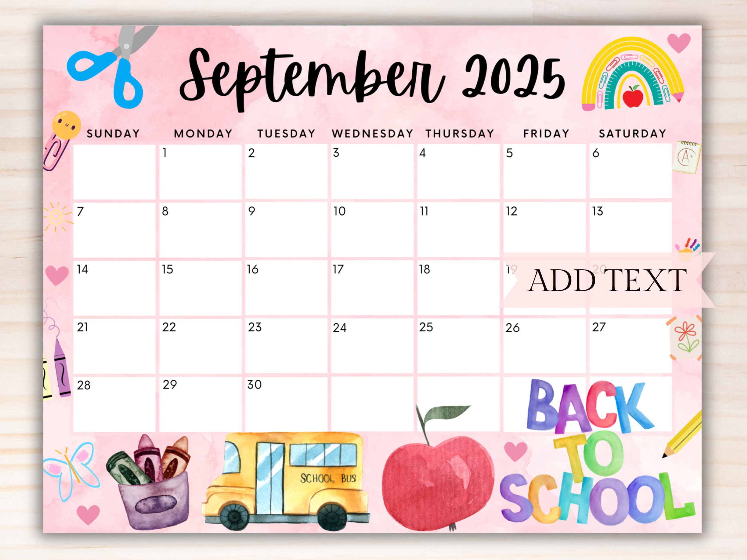 Bearbeitbarer Kalender Für September 2025, Druckbarer Kalender Mit for September 2025 Calendar School