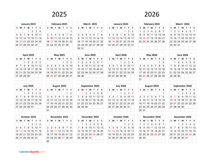 Printable Calendar September 2025 to June 2026