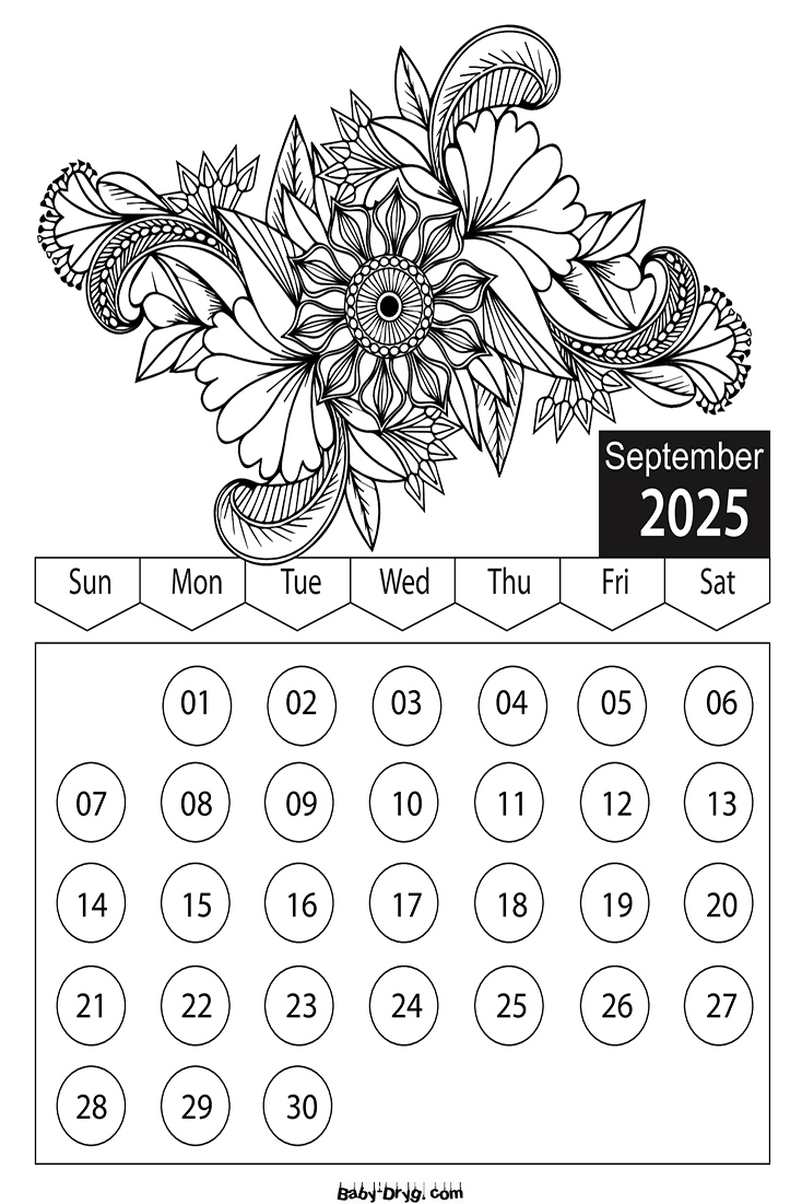 Calendar 2025 April Picture | Coloring Calendar 2025 Year within September 2025 Calendar Coloring Page