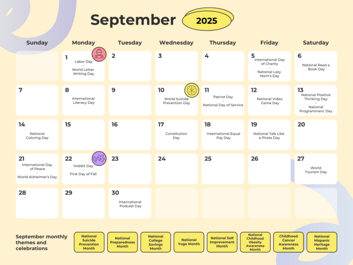 National Holidays in September 2025