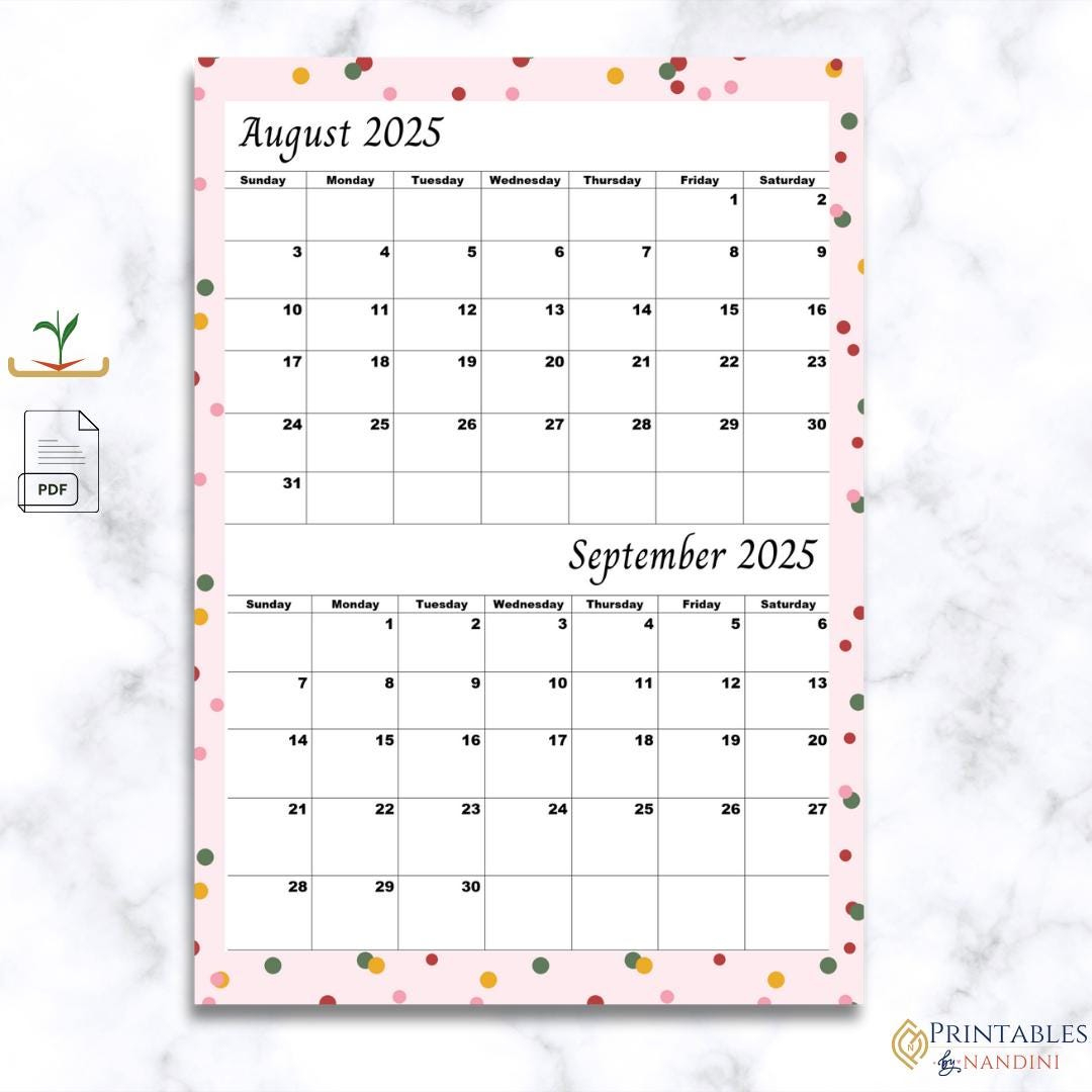 Druckbarer Kalender Für August 2025 &amp;amp; September 2025, Sonntag with Printable Calendar 2025 August and September