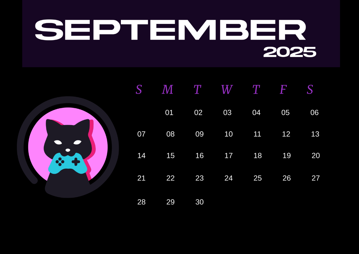 Free Dark Mode Design September 2025 Calendar Template To Edit Online with regard to September 2025 Calendar Black