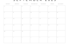 Free Printable 2025 Blank Calendar Templates (All 12 Months) with regard to Blank Calendar September 2025
