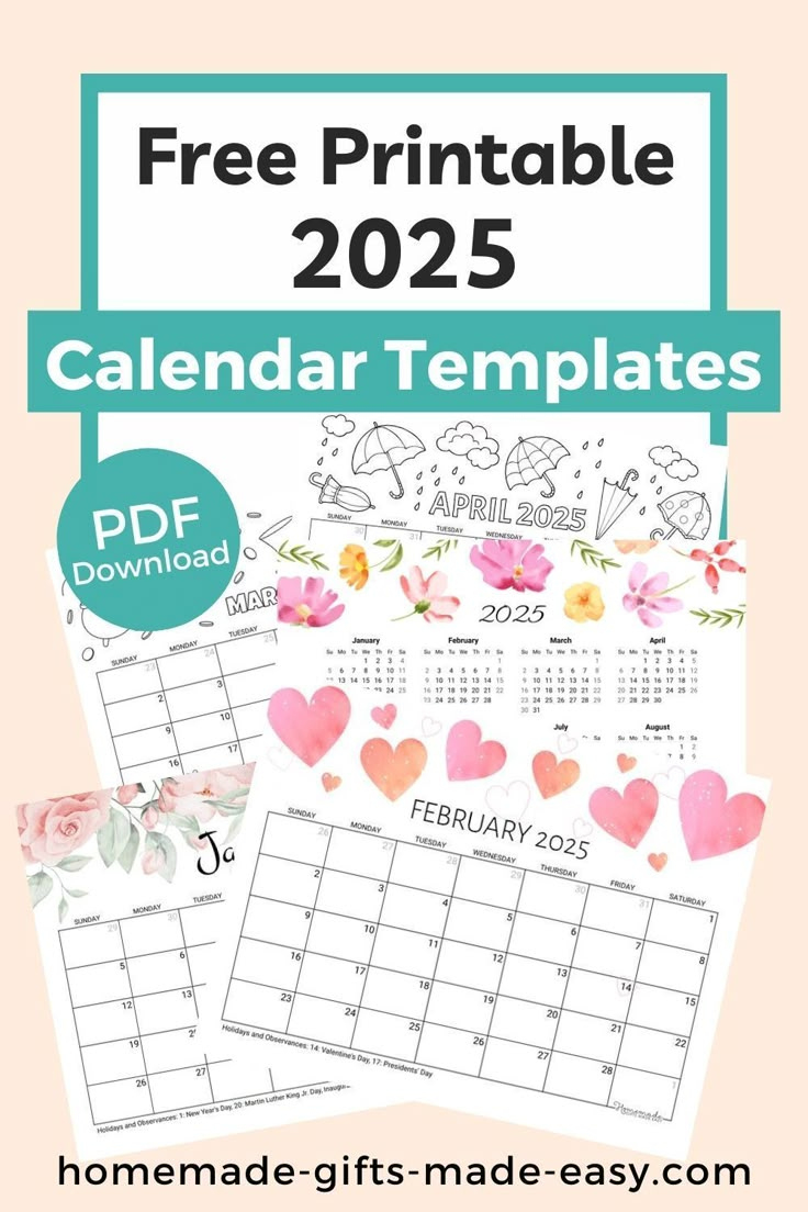 Free Printable 2025 Calendar Year | Homemade Gifts Made Easy with September 2025 Calendar Homemade Gifts Made Easy