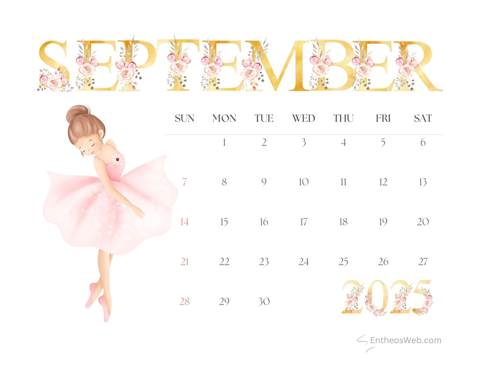 Free Printable September 2025 Calendars | Entheosweb in Cute September Calendar 2025