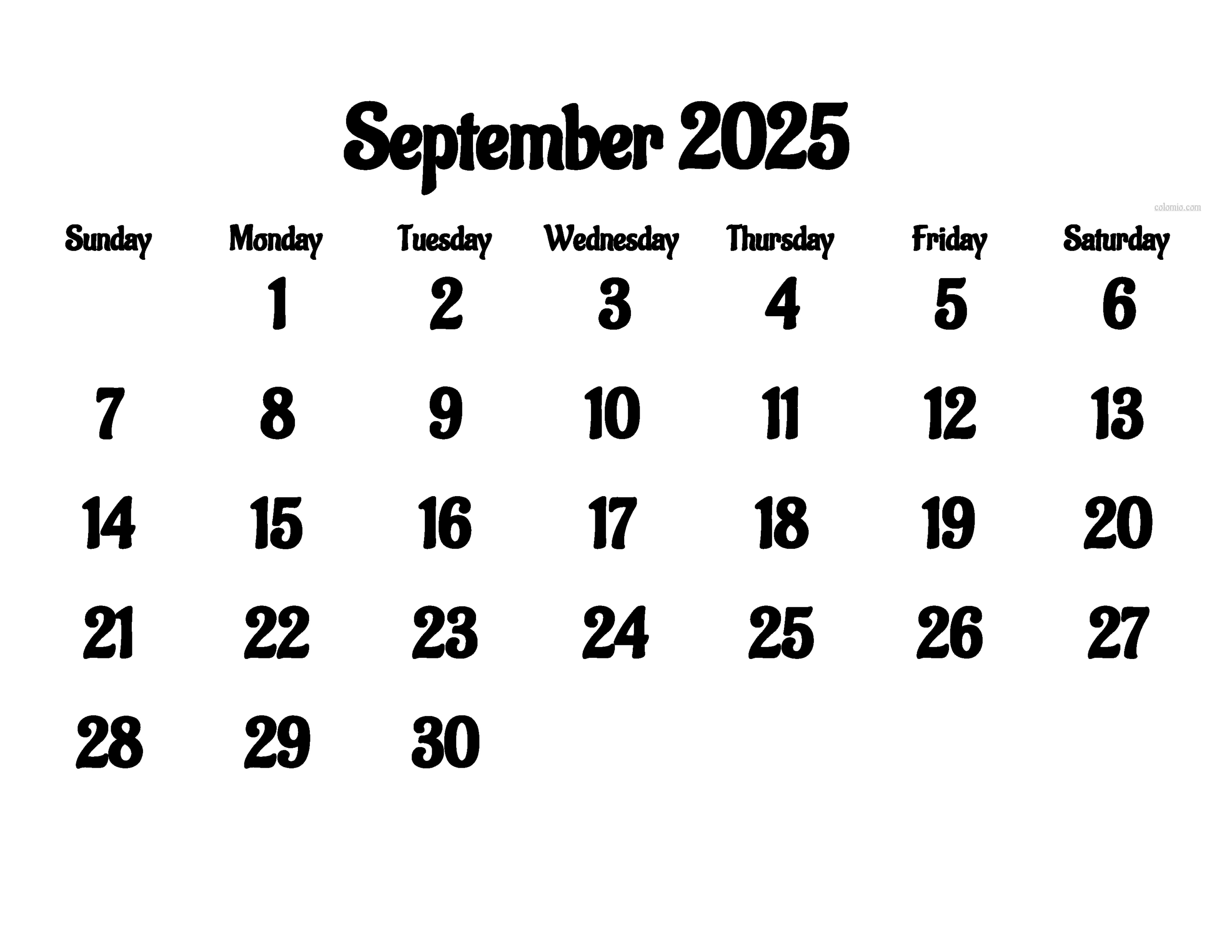 Free September 2025 Calendar | Printable Pdf, Xls, Png Formats inside September 2025 Calendar Dates