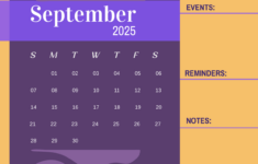 Free September 2025 Calendar With Events Column Template To Edit for September 2025 Calendar Events