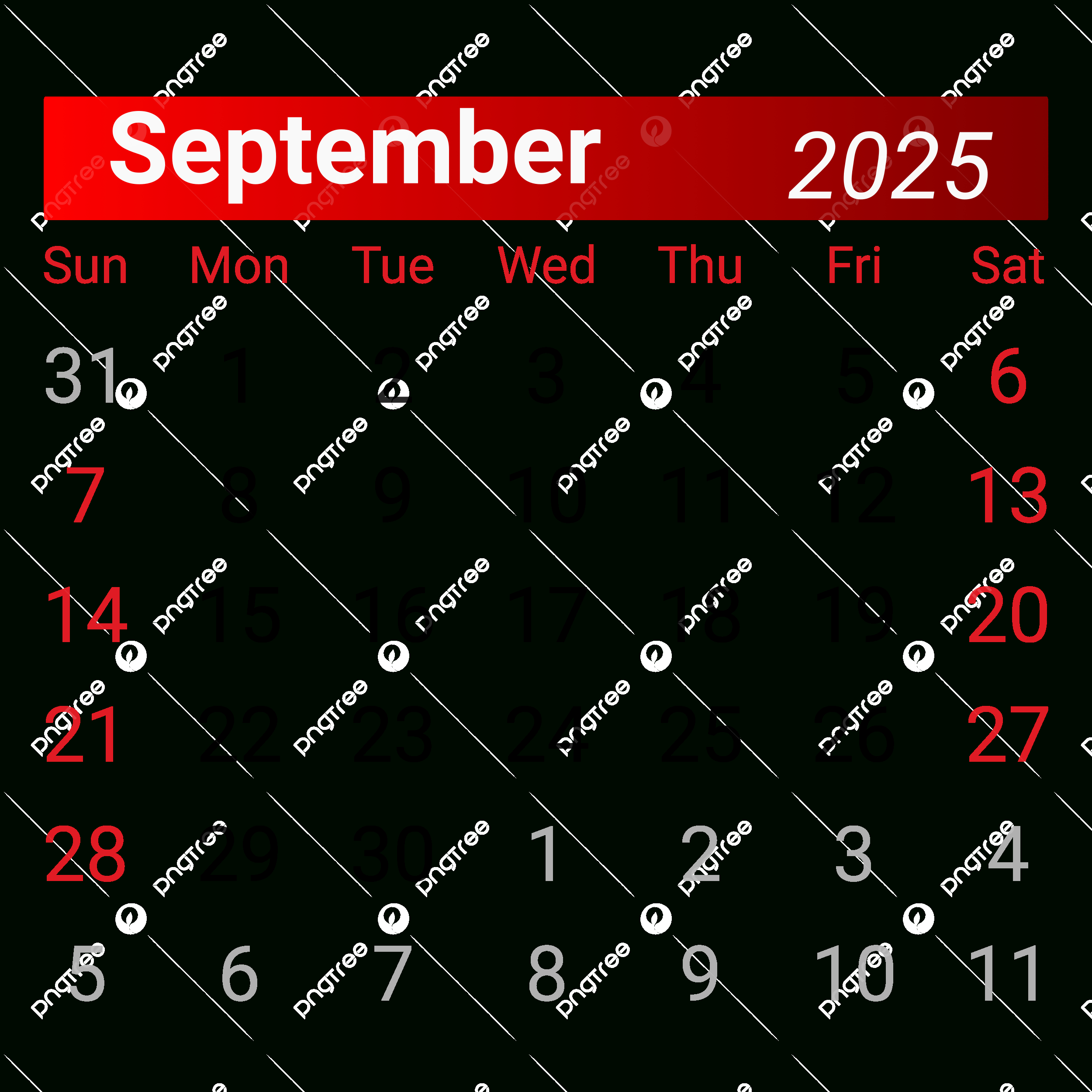 Kalender September 2025 Vektor, Kalender 2025, Kalender September in September 2025 Calendar Png