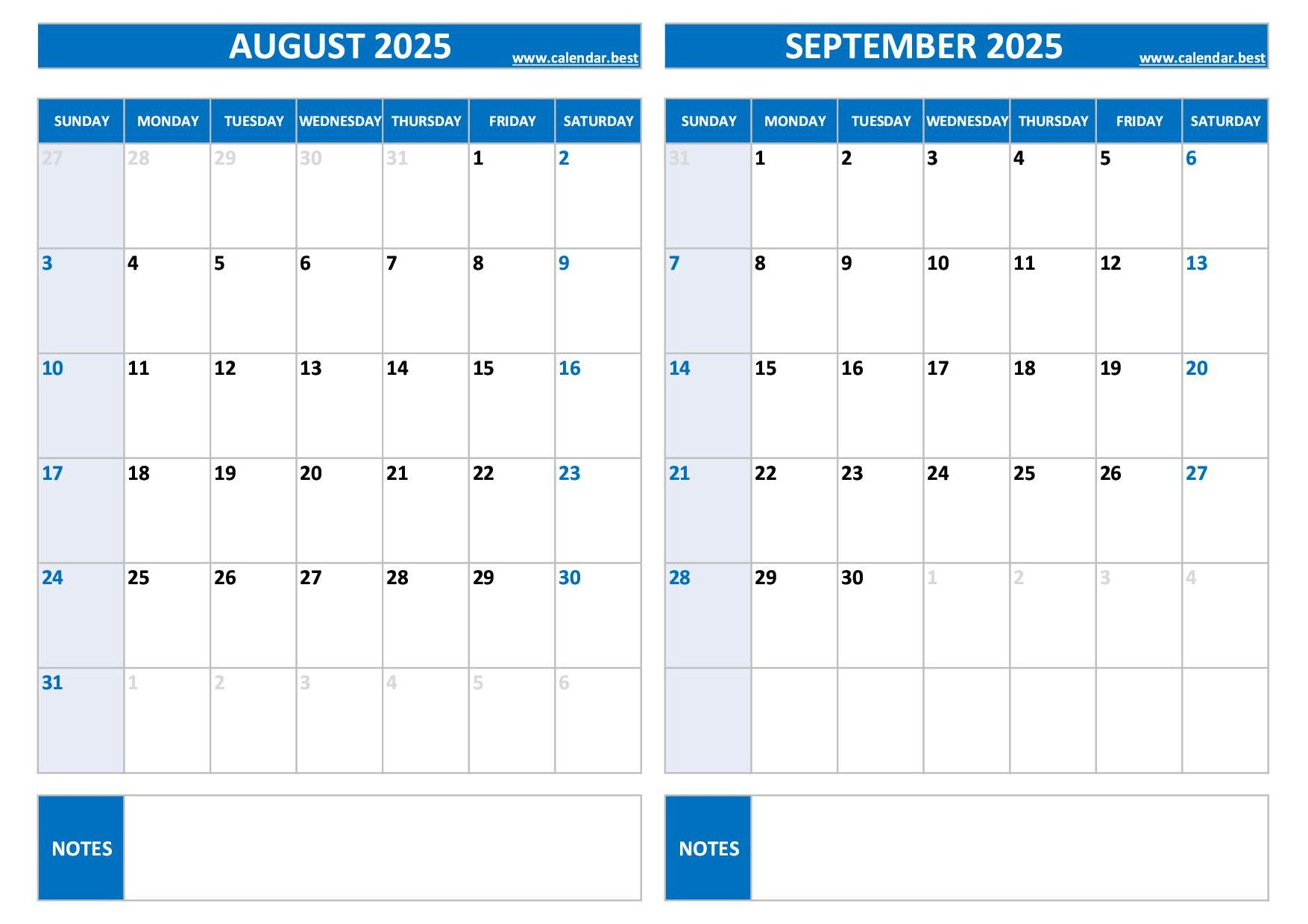 Printable August And September 2025 Calendar - Free Pdf &amp;amp; Jpg inside August to September Calendar 2025
