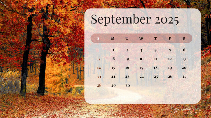 September 2025 Calendar Desktop Wallpaper