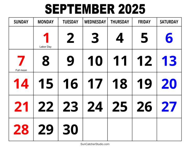 September September 2025 Calendar