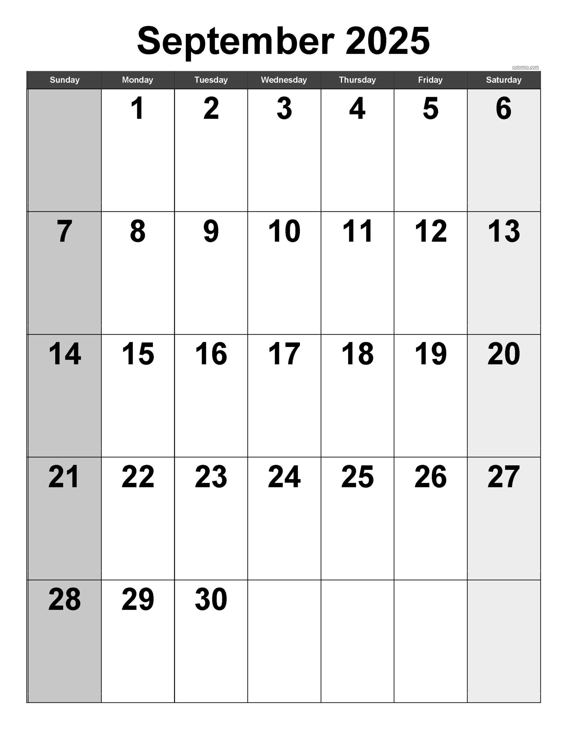 September 2025 Calendar | Free Printable Pdf, Xls And Png inside September Calendar 2025 Printable Portrait