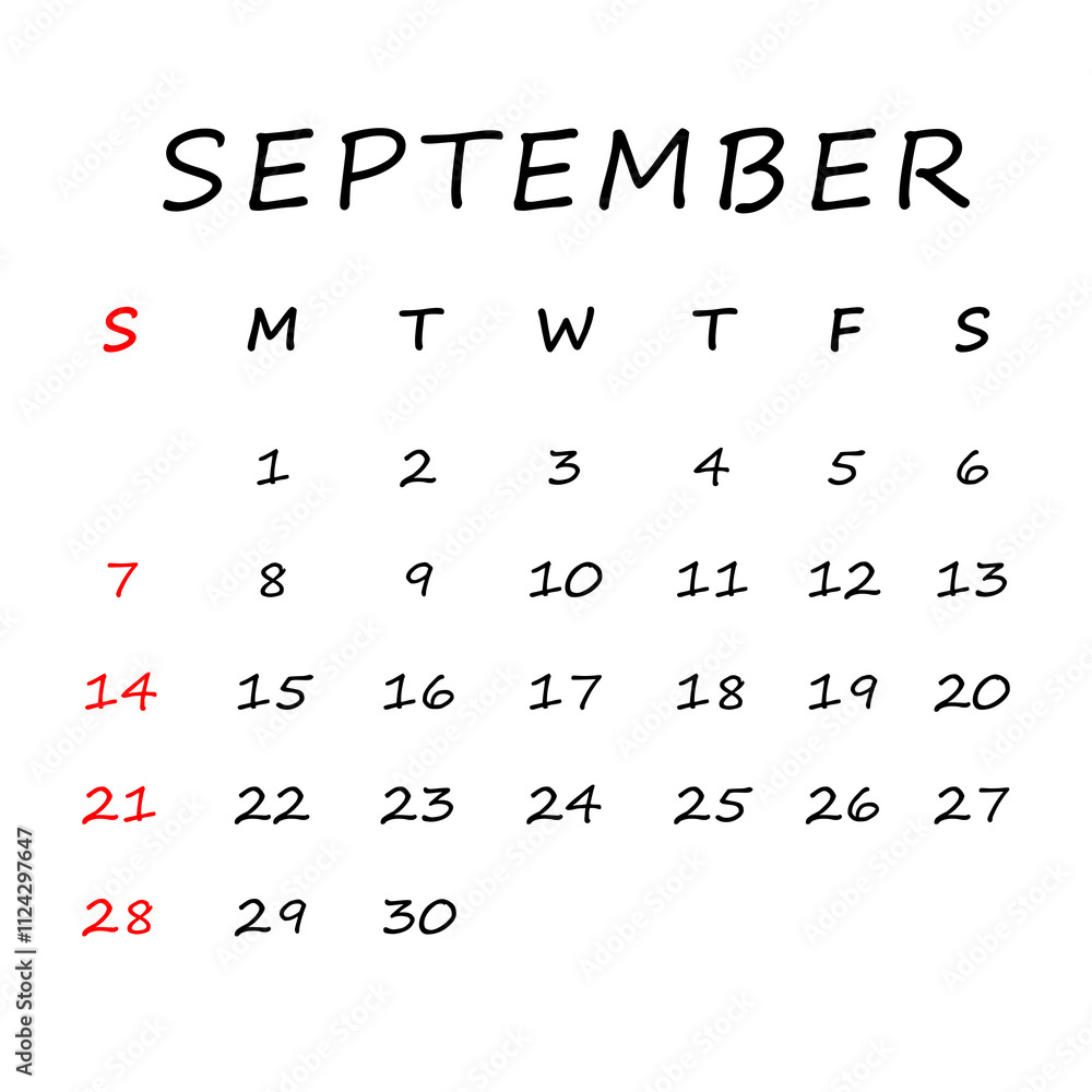 September 2025 Calendar Png Transparent Background Stock within September 2025 Calendar Png
