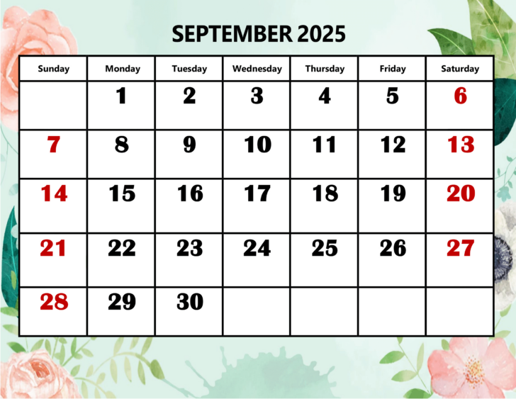 Holidays in September 2025 Calendar