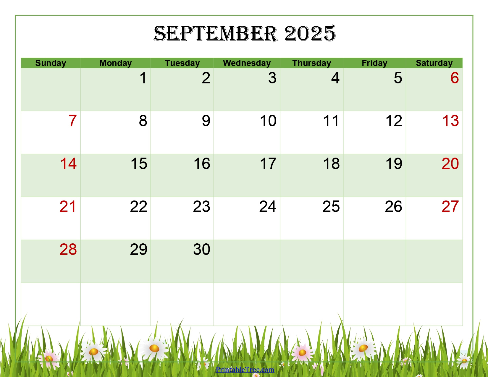 September 2025 Calendar Printable Pdf Template With Holidays intended for September 2025 Calendar Green