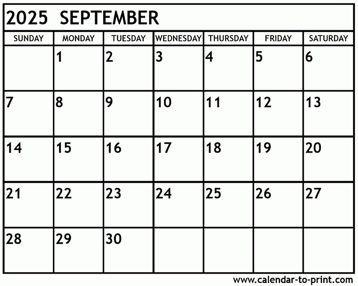 September 2025 Calendar Printable pertaining to Google Calandar September 2025