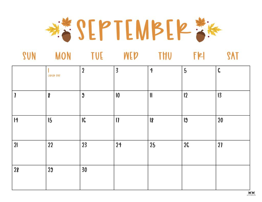 September 2025 Calendars - 107 Free Printables | Printabulls throughout Cute September 2025 Calendar