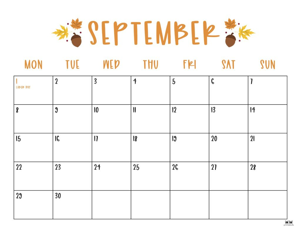September 2025 Calendars - 107 Free Printables | Printabulls with September Calendar Printable
