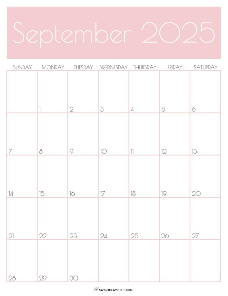 September 2025 Calendar Page