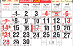 September 2025 Malayalam Calendar All Festivals, Holiday And Tithi pertaining to Malayalam Calendar 2025 September