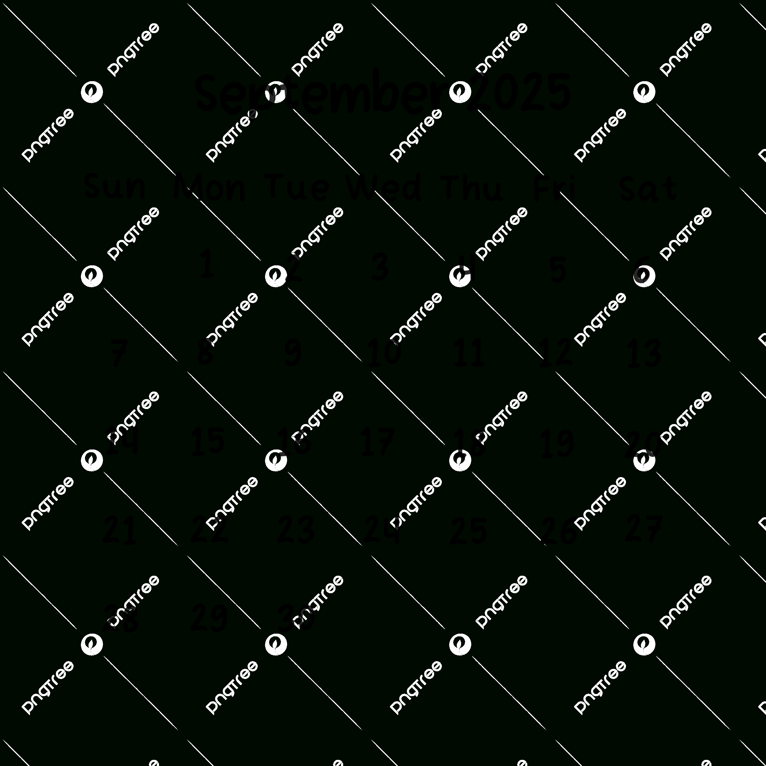 September 2025 Plain Calendar In Black Color, September, 2025 inside September 2025 Calendar Black