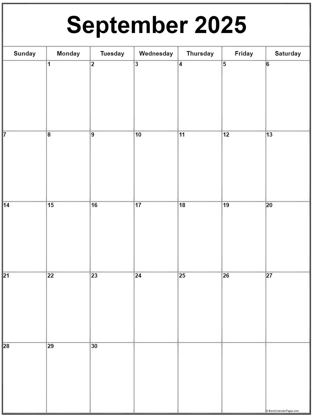 September 2025 Vertical Calendar | Portrait with regard to September 2025 Calendar Vertical