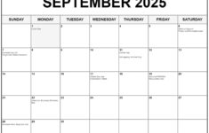 September 2025 With Holidays Calendar in Calendar 2025 September with Holidays