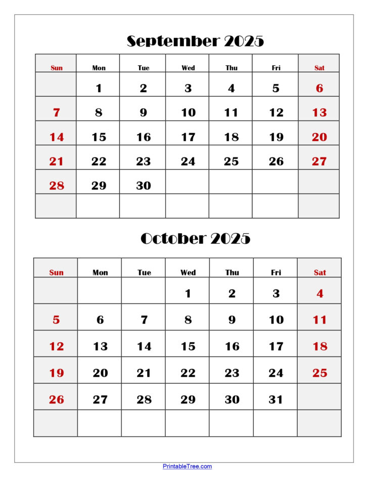 October 2024 to September 2025 Calendar