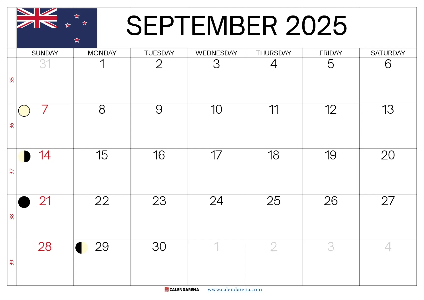 September Calendar 2025 Nz in September 2025 Calendar Nz
