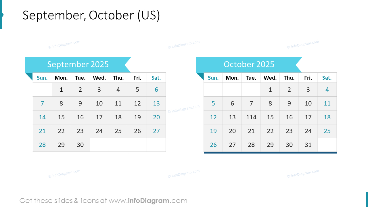 September, October (Us) for September October Calendar 2025