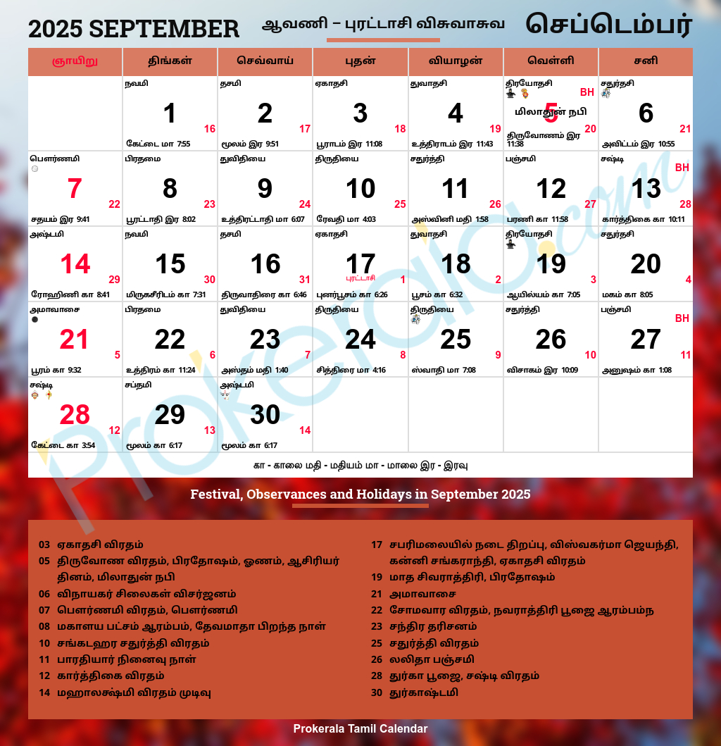 Tamil Calendar 2025, September with regard to September Calendar 2025 Tamil