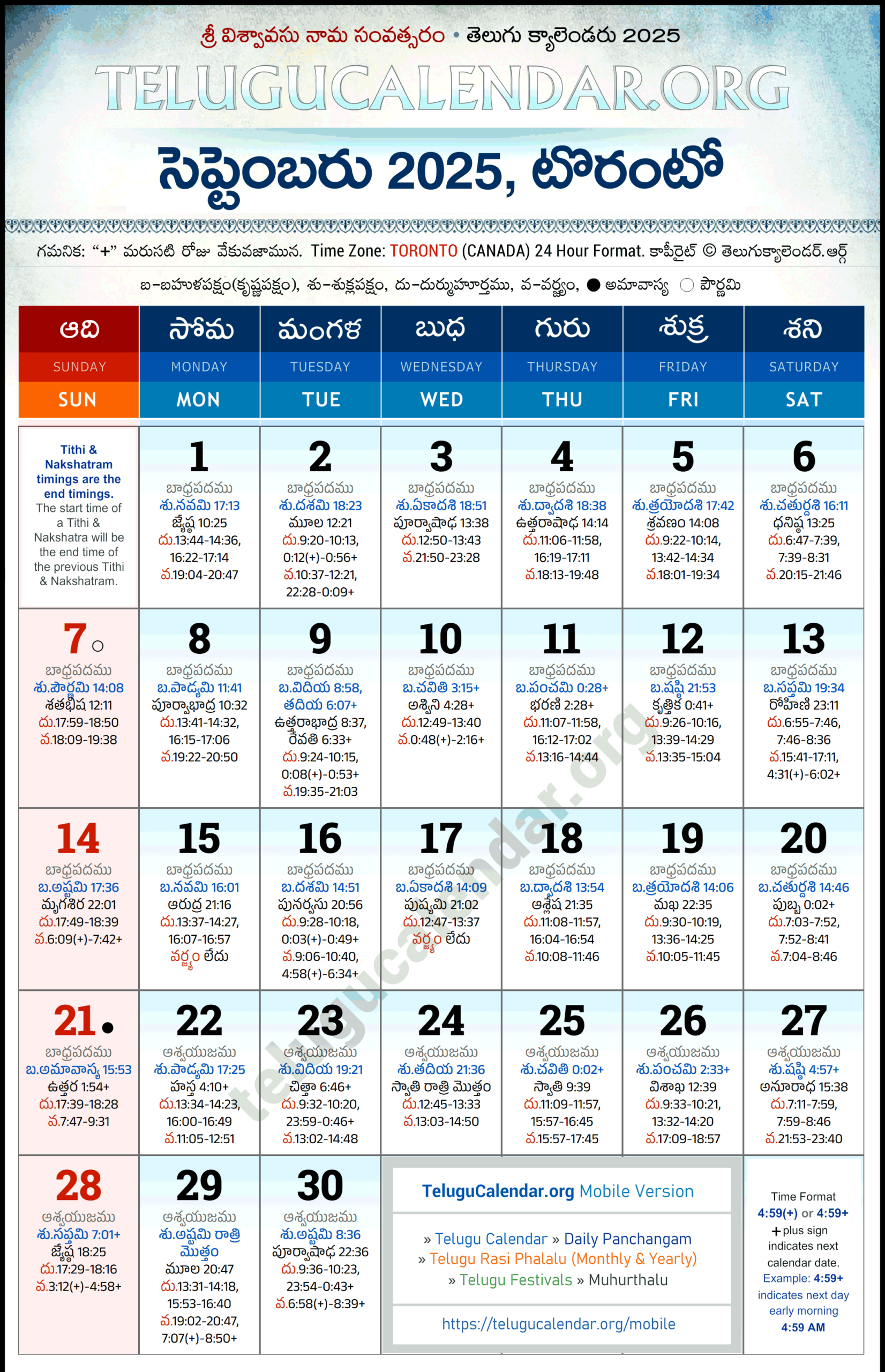 Toronto Telugu Calendar 2025 September Pdf Festivals throughout Telugu Calendar 2025 September